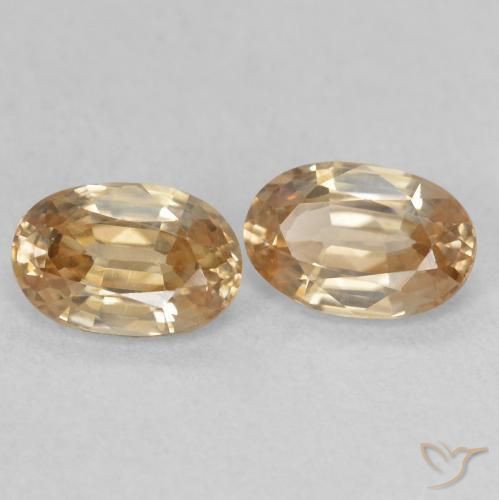 Gemas de Circón Dorado durazno claro natural de 1.37 ct, Ovalada, VVS-VS