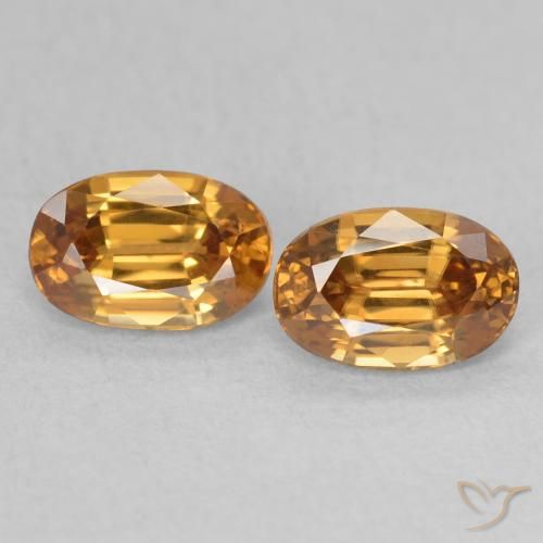 1.59ctw Natural Dorado medio Circón, Ovalada, VVS-VS