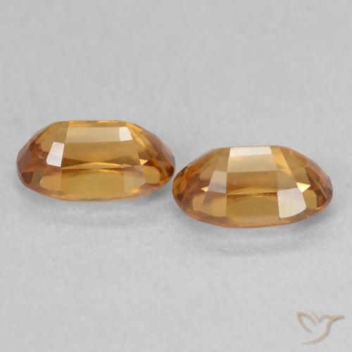 Gemas de Circón Dorado medio natural de 1.59 ct, Ovalada, VVS-VS