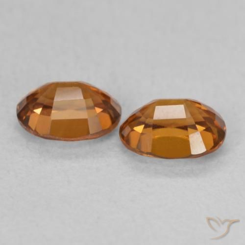 Gemas de Circón Medium Dark-Orange natural de 1.27 ct, Ovalada, VVS-VS
