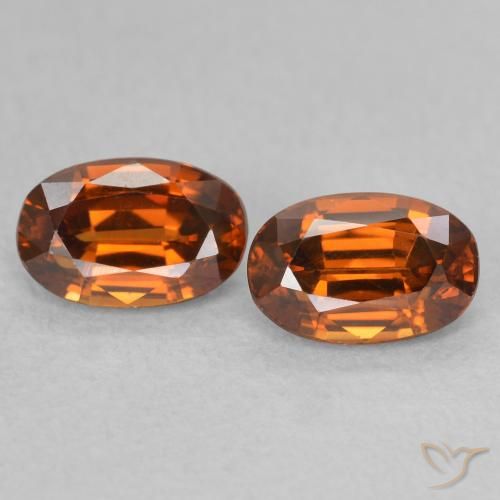 1.62ctw Natural Naranja oscuro Circón, Ovalada, VVS-VS
