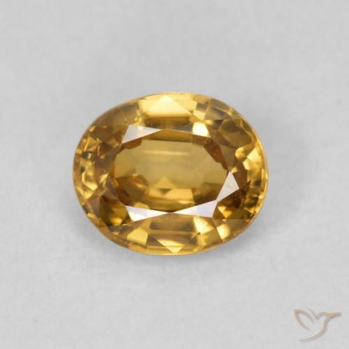 0.96ct Natural Marrón-oro Circón, Ovalada, VVS