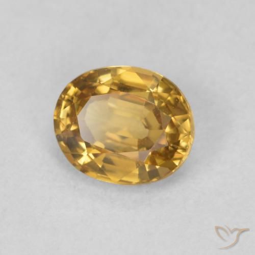 Circón Marrón-oro natural de 0.96 ct, Ovalada, VVS