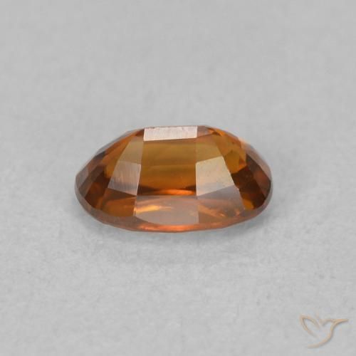 Circón Medium Dark-Orange natural de 0.89 ct, Ovalada, VVS