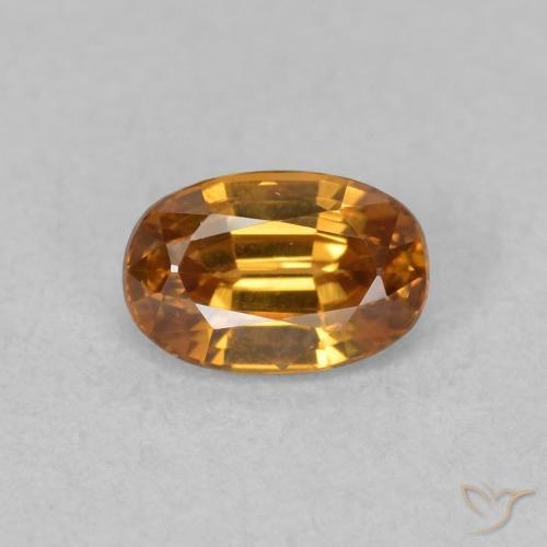 0.84ct Natural Marrón naranja Circón, Ovalada, VVS