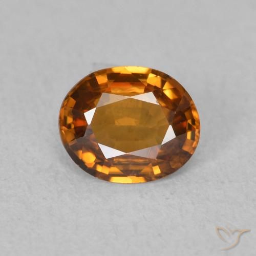 0.86ct Natural Naranja medio Circón, Ovalada, VVS