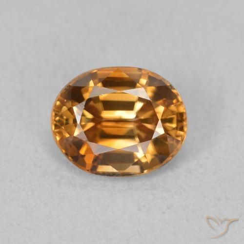 1.03ct Natural Naranja medio Circón, Ovalada, VVS