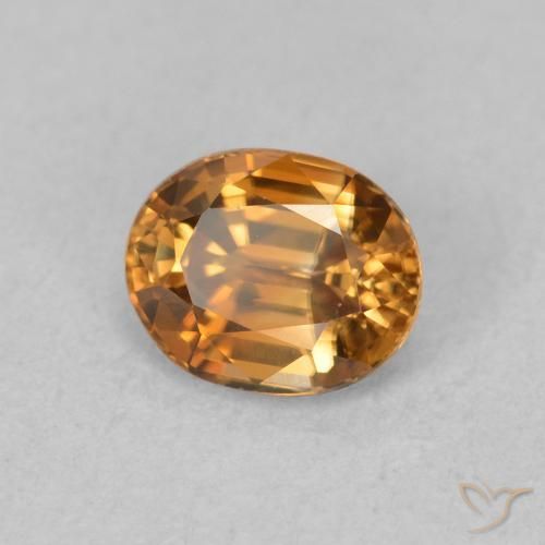 Circón Naranja medio natural de 1.03 ct, Ovalada, VVS