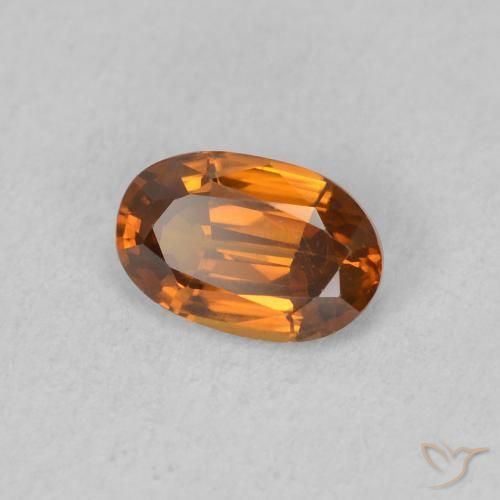 Circón Naranja medio natural de 0.68 ct, Ovalada, VVS
