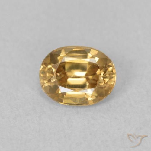 0.62ct Natural Dorado Circón, Ovalada, VVS