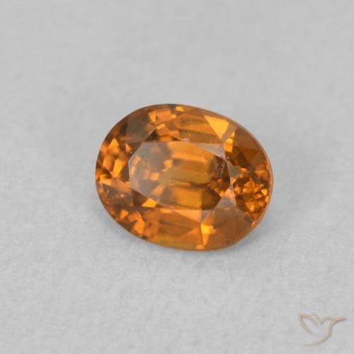 Circón Naranja medio natural de 0.65 ct, Ovalada, VVS