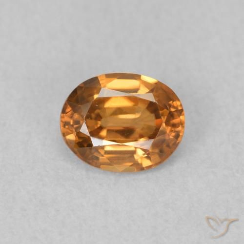 0.61ct Natural Marrón naranja Circón, Ovalada, VVS