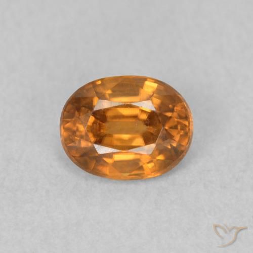 0.64ct Natural Marrón naranja Circón, Ovalada, VVS