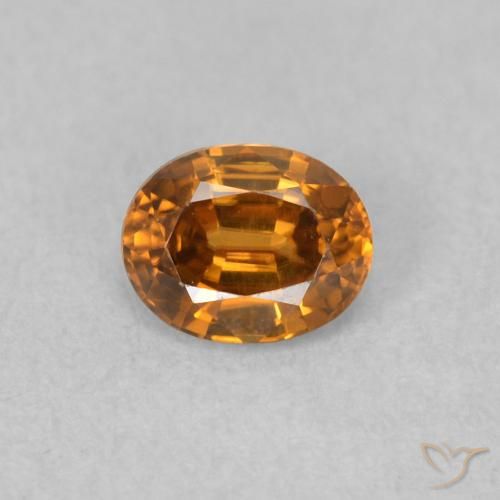 0.57ct Natural Marrón naranja Circón, Ovalada, VVS