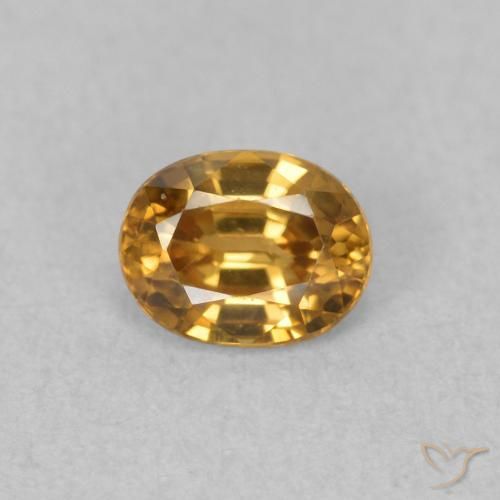 0.65ct Natural Marrón-oro Circón, Ovalada, VVS