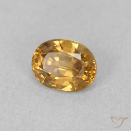 Circón Marrón-oro natural de 0.65 ct, Ovalada, VVS