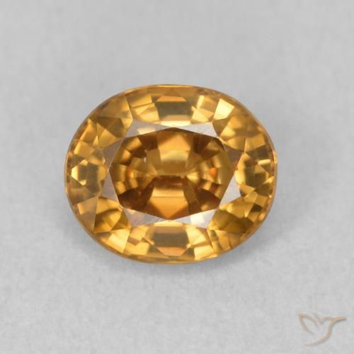 1.01ct Natural Marrón-oro Circón, Ovalada, VVS, Photo A