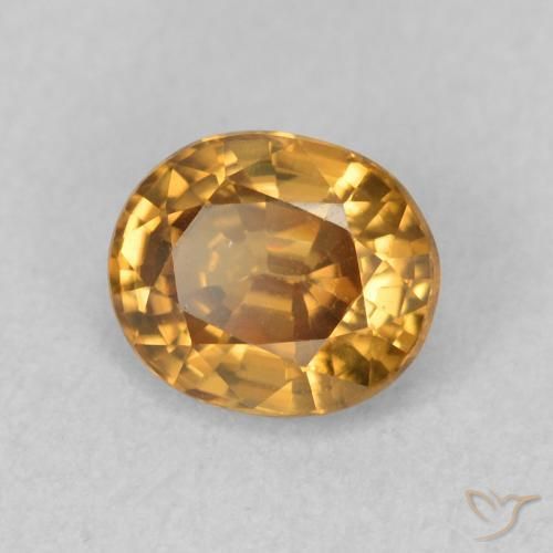 Circón Marrón-oro natural de 1.01 ct, Ovalada, VVS