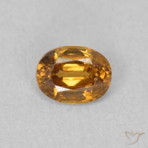 0.61ct Natural Marrón-oro Circón, Ovalada, VVS