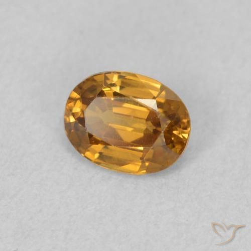 Circón Marrón-oro natural de 0.61 ct, Ovalada, VVS