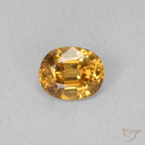 0.66ct Natural Marrón-oro Circón, Ovalada, VVS