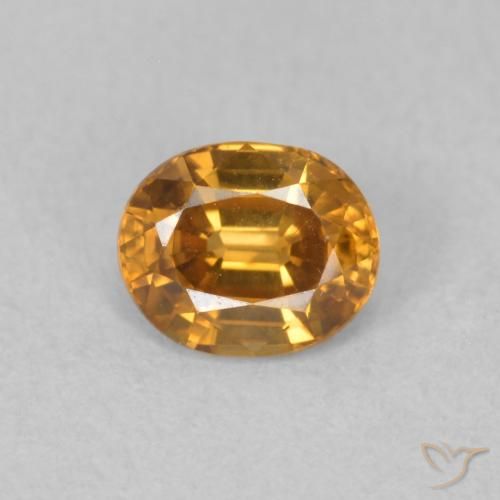 0.96ct Natural Marrón-oro Circón, Ovalada, VVS