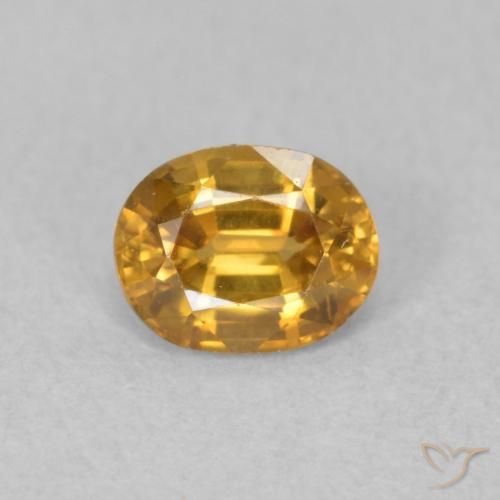 0.91ct Natural Dorado naranja Circón, Ovalada, VVS