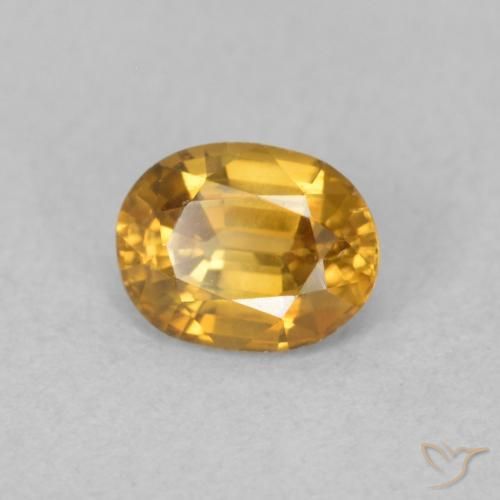 Circón Dorado naranja natural de 0.91 ct, Ovalada, VVS