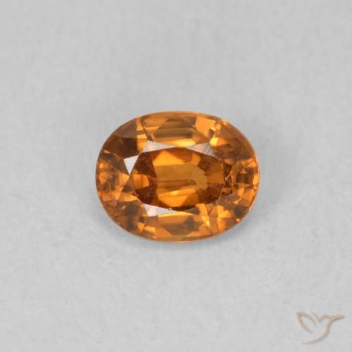 Circón Naranja medio natural de 0.65 ct, Ovalada, VVS