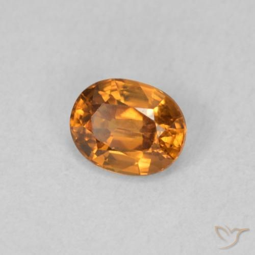 Circón Naranja medio natural de 0.65 ct, Ovalada, VVS