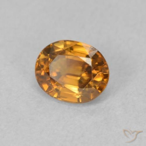 Circón Naranja medio natural de 1.02 ct, Ovalada, VVS