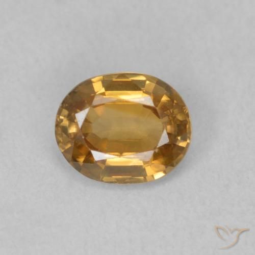 0.87ct Natural Dorado medio Circón, Ovalada, VVS
