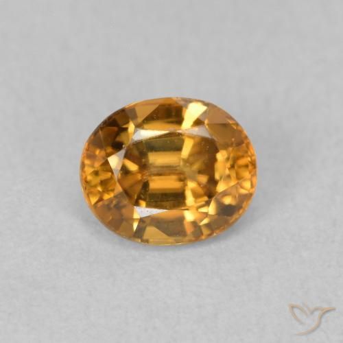 0.99ct Natural Marrón-oro Circón, Ovalada, VVS