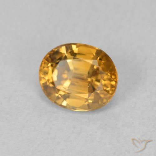 Circón Marrón-oro natural de 0.99 ct, Ovalada, VVS