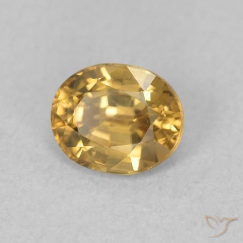 Circón Dorado natural de 1.05 ct, Ovalada, VVS-VS