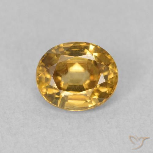 0.92ct Natural Dorado Circón, Ovalada, VVS-VS