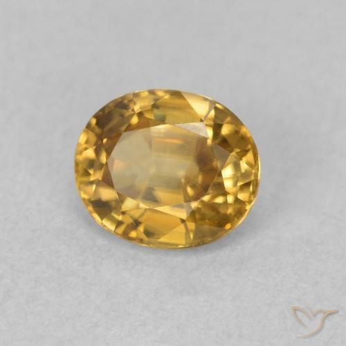 Circón Dorado natural de 0.92 ct, Ovalada, VVS-VS