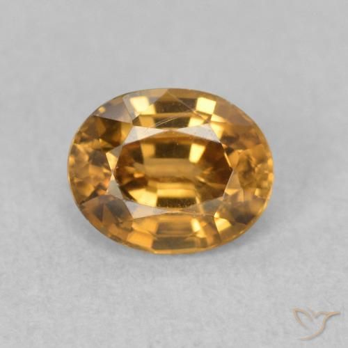 0.97ct Natural Marrón-oro Circón, Ovalada, VS