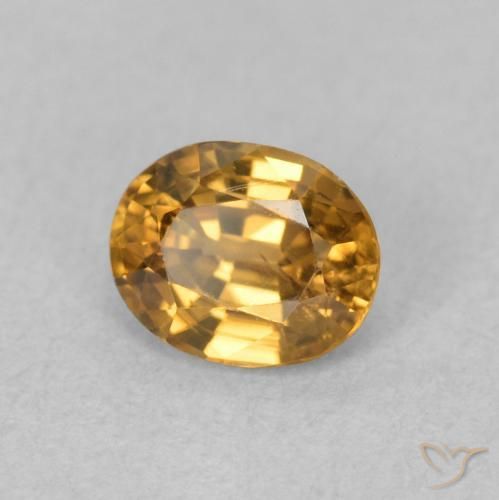 Circón Marrón-oro natural de 0.97 ct, Ovalada, VS