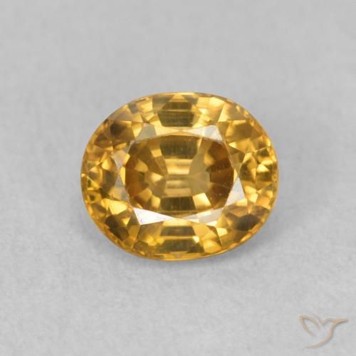 1.11ct Natural Dorado Circón, Ovalada, VVS-VS