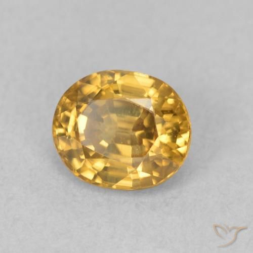 Circón Dorado natural de 1.11 ct, Ovalada, VVS-VS