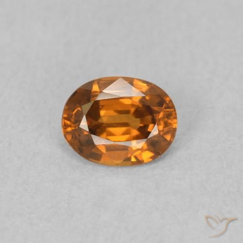 0.59ct Natural Naranja fuego Circón, Ovalada, VVS-VS