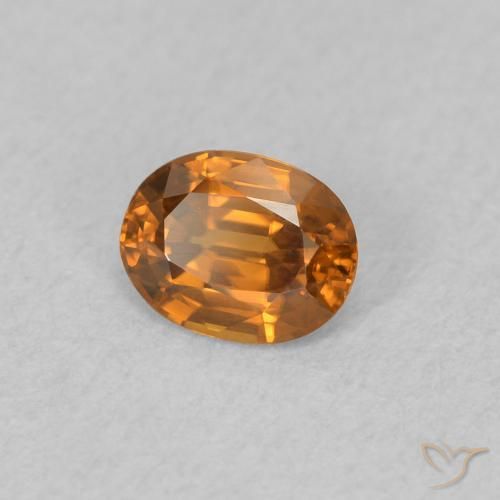 Circón Naranja fuego natural de 0.59 ct, Ovalada, VVS-VS