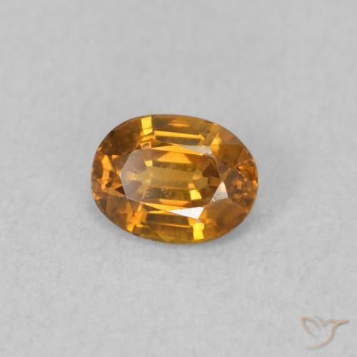 Circón Naranja marrón natural de 0.58 ct, Ovalada, VVS-VS