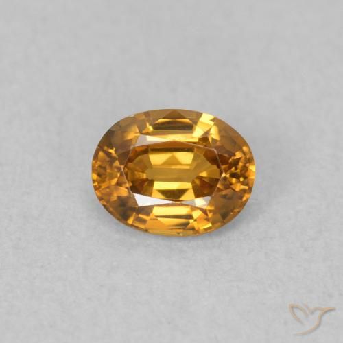 0.65ct Natural Naranja óxido Circón, Ovalada, VVS