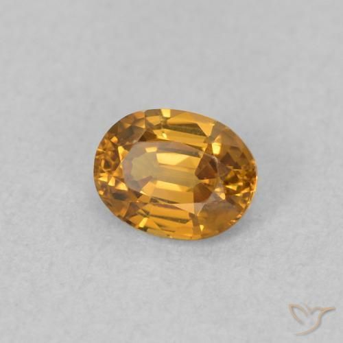 Circón Naranja óxido natural de 0.65 ct, Ovalada, VVS