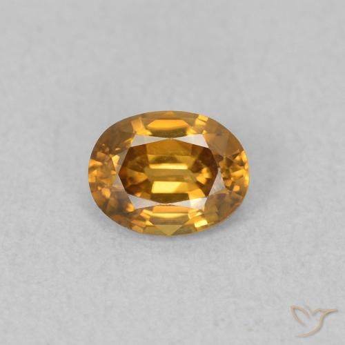 0.58ct Natural Naranja medio Circón, Ovalada, VVS-VS