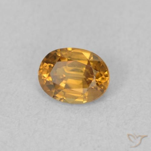 Circón Naranja medio natural de 0.58 ct, Ovalada, VVS-VS