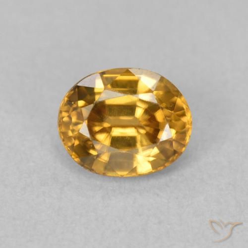 1.01ct Natural Marrón-oro Circón, Ovalada, VVS-VS