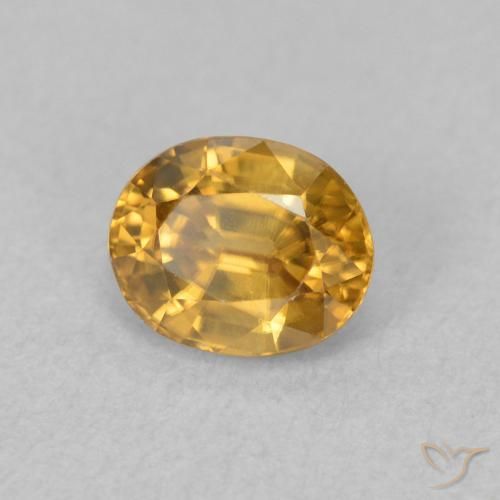 Circón Marrón-oro natural de 1.01 ct, Ovalada, VVS-VS